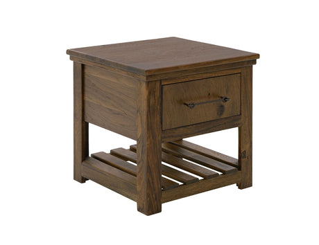 Walnut - 1 Drawer Chairside Table