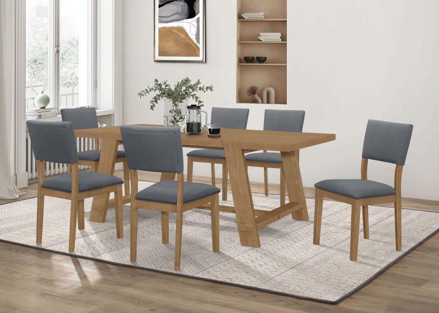 Sharon - Rectangular Trestle Base Dining Table Set