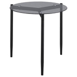 Rosalie - Round Smoked Glass Top End Table Sandy - Black