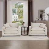 Modern Classic Corduroy Fabric Single Chair Deep Seat Sofa With Pillow