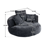Lazy Sofa High Back Bean Bag Chair Couch With 3 Pillows