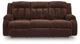 Free Wake - Chocolate - Reclining Power Sofa With Drop Down Table