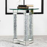 Octave - Square Glass Top Mirrored Acrylic End Table - Silver