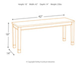 Whitesburg - Brown / Cottage White - Large Dining Room Bench