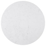 Sherry - Round Marble Top Dining Table - Rustic Espresso