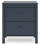 Simmenfort - Navy Blue - Two Drawer Night Stand