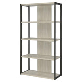 Loomis - 4-Shelf Bookcase - Whitewashed Gray