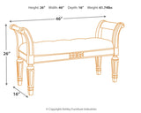 Realyn - Antique White - Accent Bench