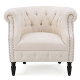 Celestialis - Upholstered Club Chair With Tub Design And Rolled Recessed Armrests