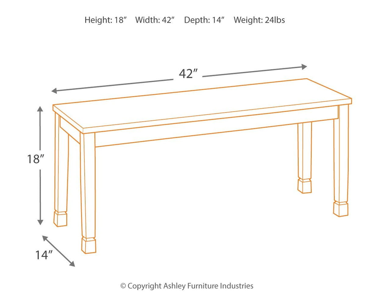 Owingsville - Black / Brown - Large Dining Room Bench