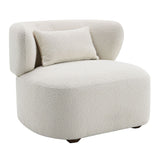 Darius - Accent Chair With Pillow - Beige Boucle