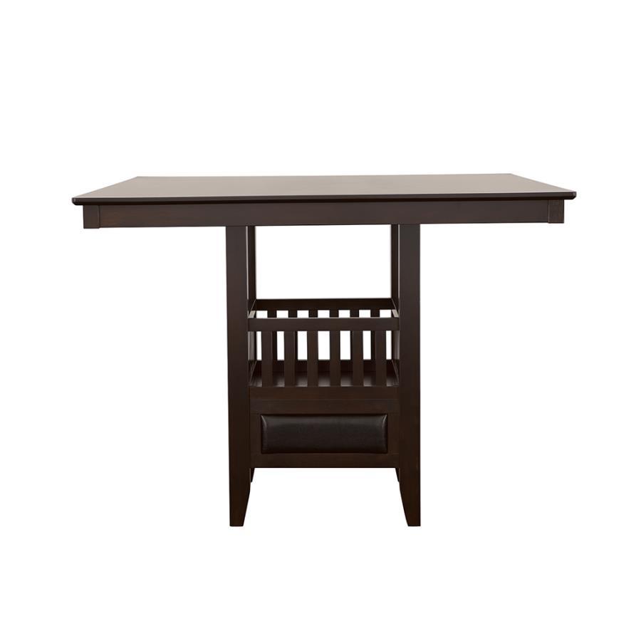 Jaden - Square Counter Height Table With Storage - Espresso