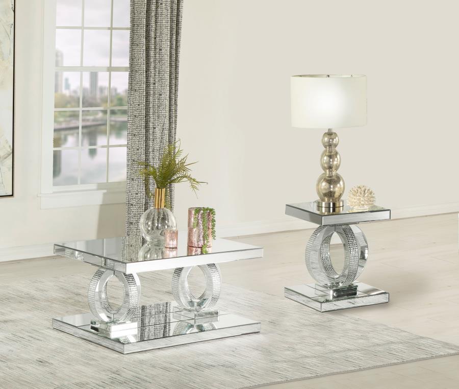 Breena - Mirrored Coffee Table Set