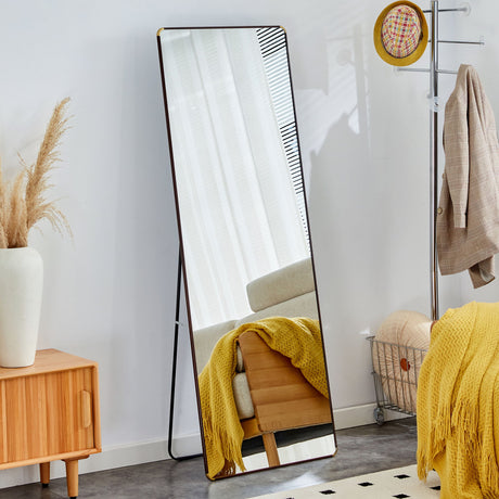 4th Generation Floor Standing Full Length Mirror, Wall Mounted Glass - Transparent