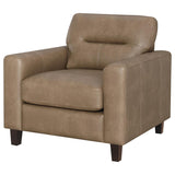Scotland - Faux Leather Upholstered Track Arm Chair
