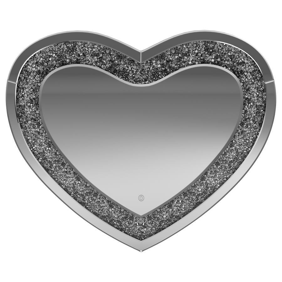 Aiko - Heart Shape Wall Mirror - Silver