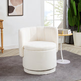 Modern 360 Degree Swivel Back Sofa Chair With Storage Space Boucle, Perfect For Bedroom And Living Room - Beige
