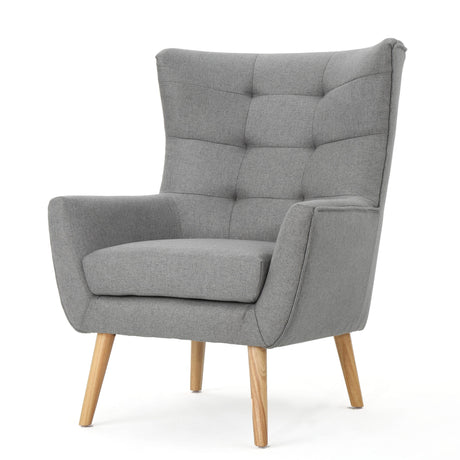 Club Chair With Rubberwood Legs