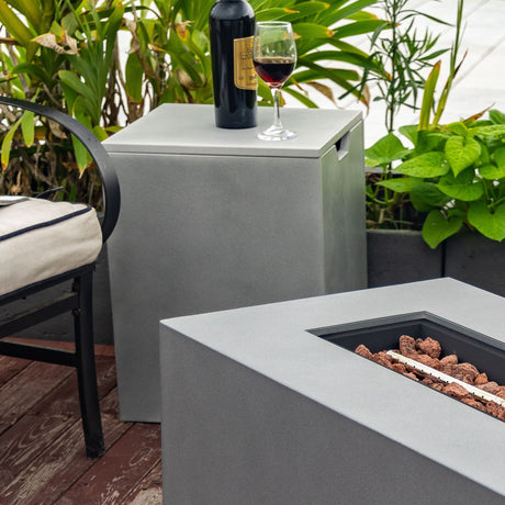 Modern Square Propane Tank Cover Holder With Multi Functional Utility - Gray