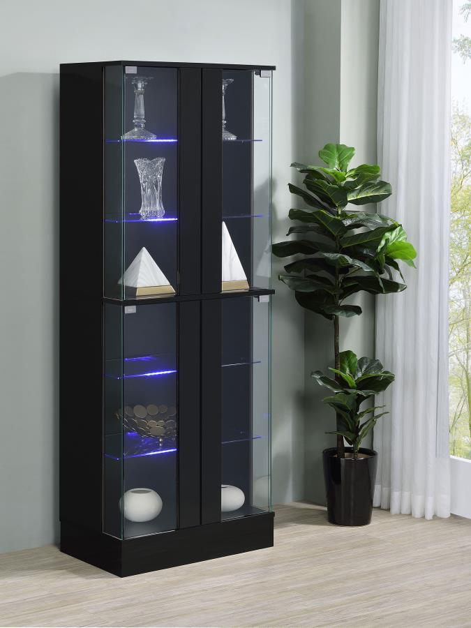 Cabra - Display Case Curio Cabinet With Glass Shelves And LED Lighting