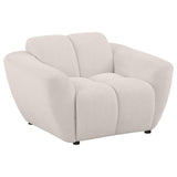 Destino - Chenille Upholstered Splayed Arm Accent Chair - Greige