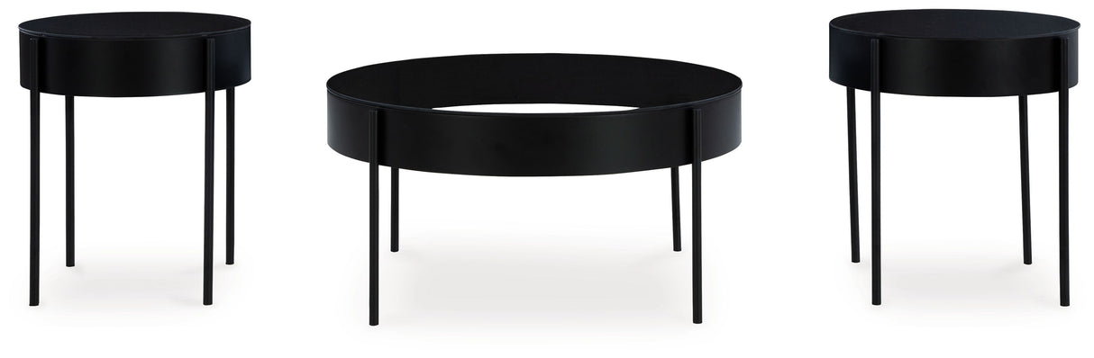 Ardoline - Black - Occasional Table Set (Set of 3)
