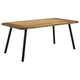 Maverick - Rectangular Tapered Legs Dining Table - Natural Mango And Black