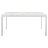 Athena - Rectangle Dining Table With Marble Top - Chrome