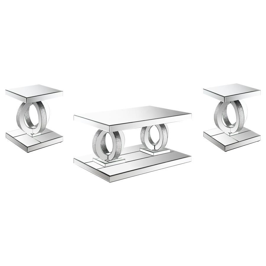 Breena - Mirrored Coffee Table Set