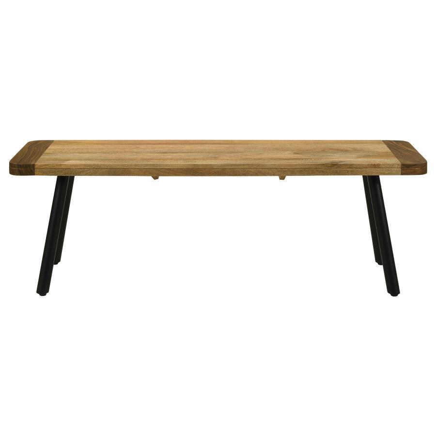 Maverick - Rectangular Dining Bench - Natural Mango And Black