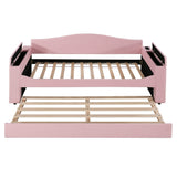 Upholstered Daybed With Storage Armrests, Trundle And Latest Integrated Bluetooth Audio System