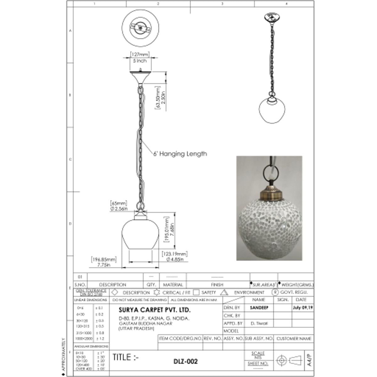 Surya Daleyza Ceiling Light