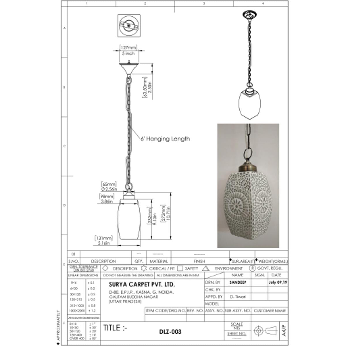 Surya Daleyza Ceiling Light