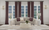 Ellorie - Upholstered Channel Back Curved Sofa - Beige