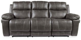 Erlangen - Dark Gray - PWR REC Sofa with ADJ Headrest