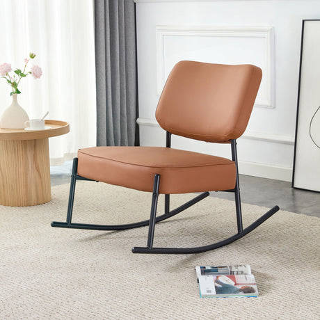 Rocking Chair With Backrest And Metal Legs For Living Room