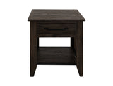 Dark Teak - End Table - Oil Black