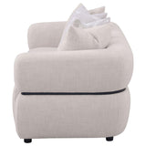Jeanette - 84" Fabric Upholstered Round Arm Sofa - Beige
