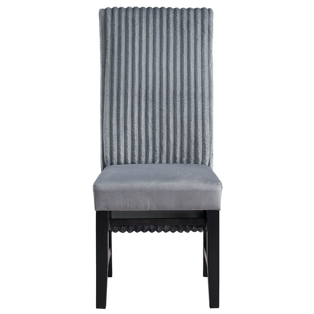 Kini - Side Chair (Set of 2) - Gray Corduroy & Black Finish