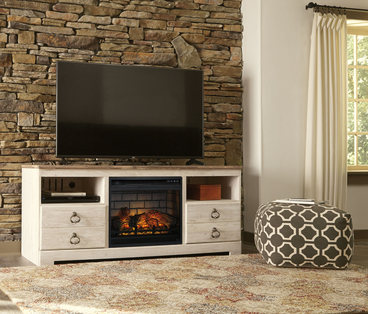 Willowton - TV Stand With Fireplace Option