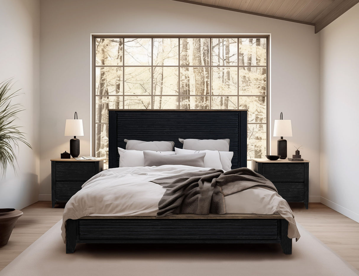Empire - Nightstand - Satin Black / Brown