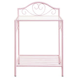 Massi - 1-Shelf Nightstand With Glass Top - Powder Pink