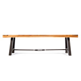 Blossom - Acacia Wood Outdoor Bench With Slat Design - Rustic