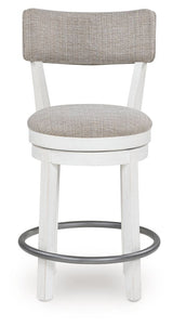 Robbinsdale - Antique White - Upholstered Swivel Barstool (Set of 2)