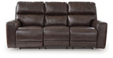 Crossplex - Smoke - Power Reclining Sofa With Adjustable Headrest