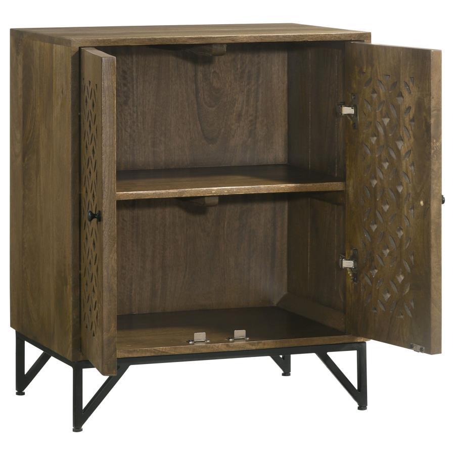 Zaria - 2-Door Wooden Accent Cabinet - Brown