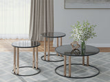 Hannerly - Black / Gold Finish - Occasional Table Set (Set of 3)