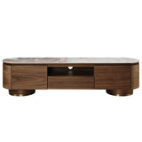 Willene - TV Stand With Ceramic Top - Dark Brown