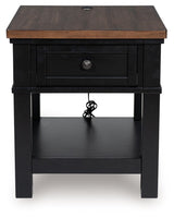 Wildenauer - Brown / Black - Rectangular End Table