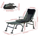Camping Lounge Chair With Detachable Footrest, Portable Folding Reclining Camping Chair With Adjustable Backrest For Indoor And Outdoor Camping Beach Hiking Fishing - Green / Black